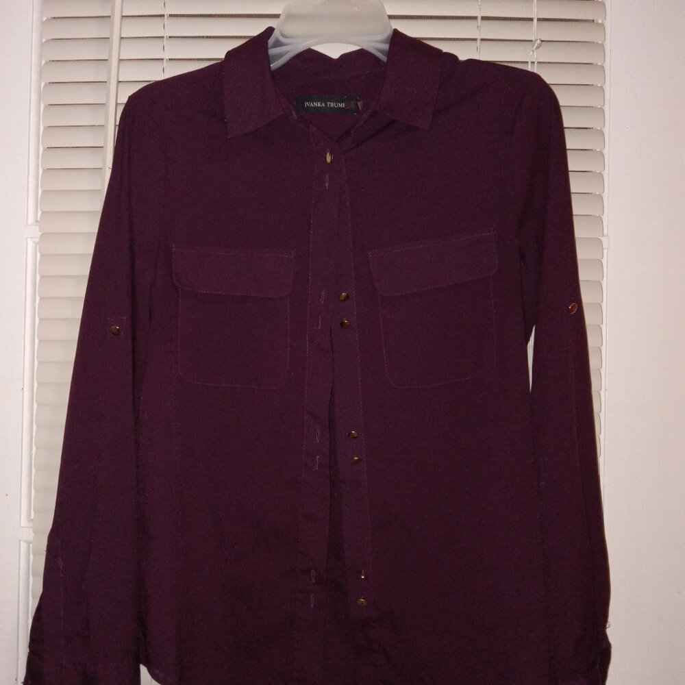 Ivanka Trump Burgundy Dress Shirt
